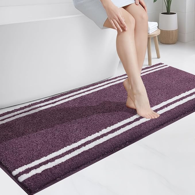 PURRUGS Bathroom Rug Non-Slip Machine Washable 24" x 60", Super Absorbent and by PURRUGS