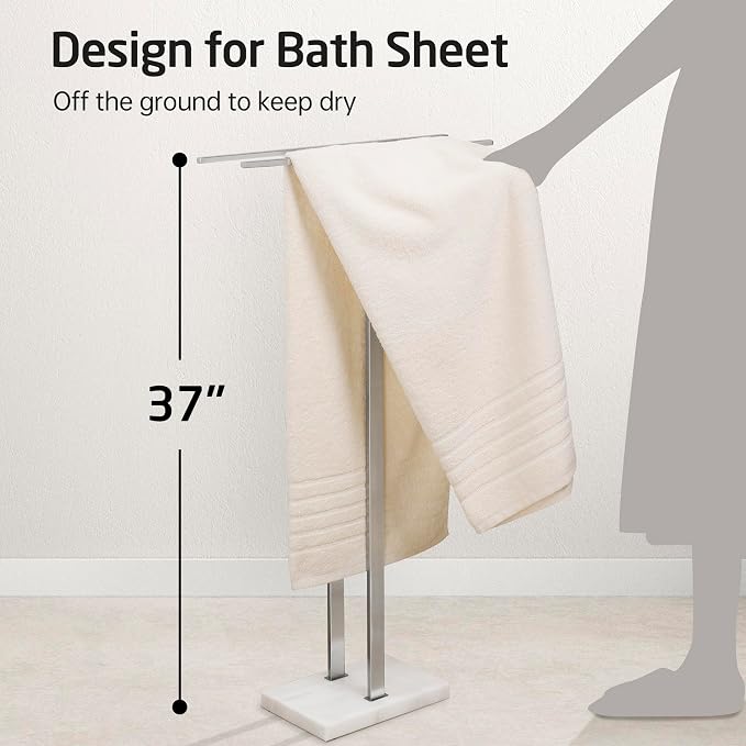 KES Standing Towel Rack Taller Version, Free Standing Towel Holder Stand - Image 2