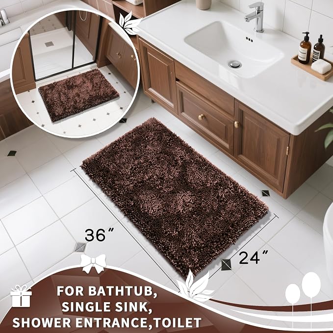 Yimobra Large Bathroom Rug Non Slip 36x24 Inch, Extra Thick Soft Absorbent - Image 4