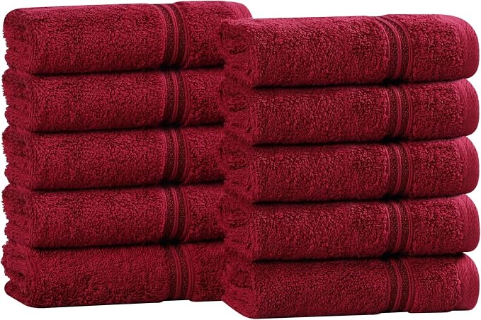 Superior Egyptian Cotton 10-Piece Face Towel Set, Small Towels by SUPERIOR