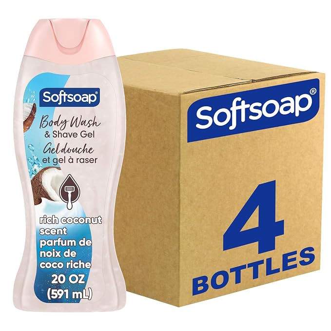 Softsoap Moisturizing Body Wash and Shave Gel, Rich Coconut Scent, 20 fl oz by Softsoap