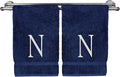 Monogrammed Hand Towel, Personalized Initial Gift, Extra Absorbent 100% Turkish by BareCotton