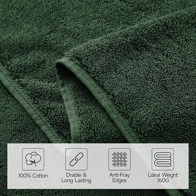 REDKISS Large Bath Towels Set 2 Piece, 100% Cotton, 31x63 in, Heavyweight 760GSM - Image 4