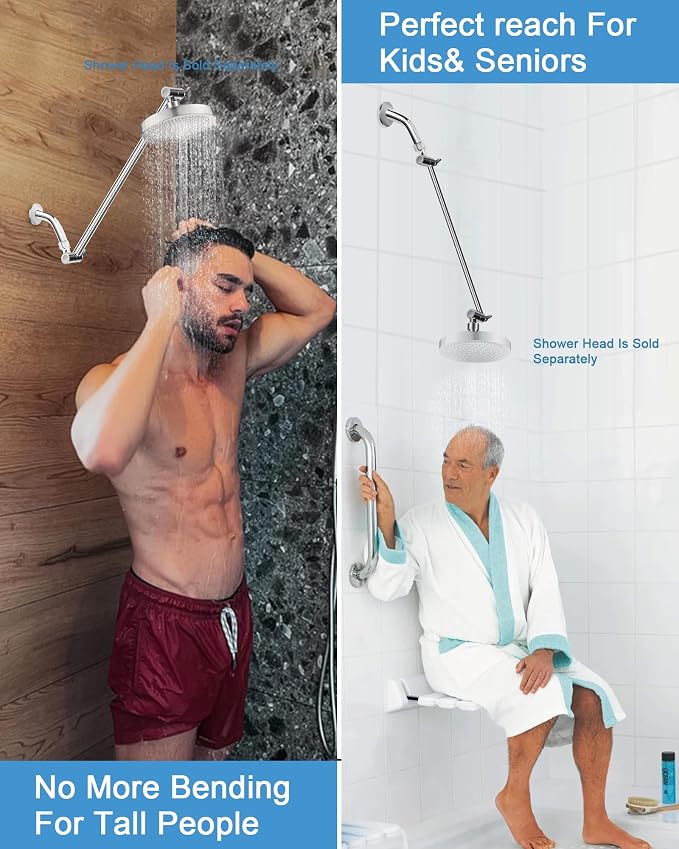 11 Inch Adjustable Shower Head Extension Arm - Image 5
