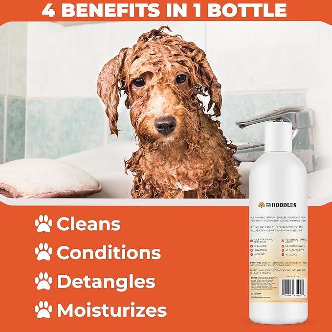 We Love Doodles Pet Rubber Bath Brush and Dog Shampoo - Image 7