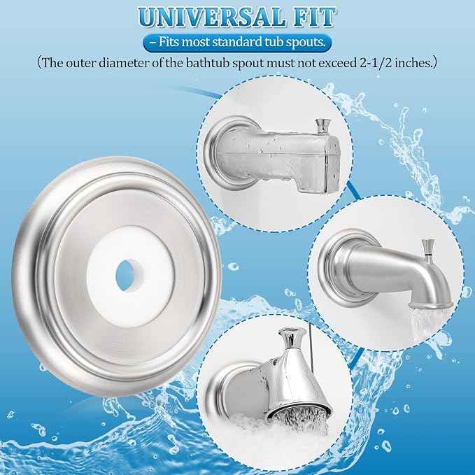 Enhon Metal Tub Spout Cover Ring, Bathroom Faucet Remodeling Wall Plate - Image 6