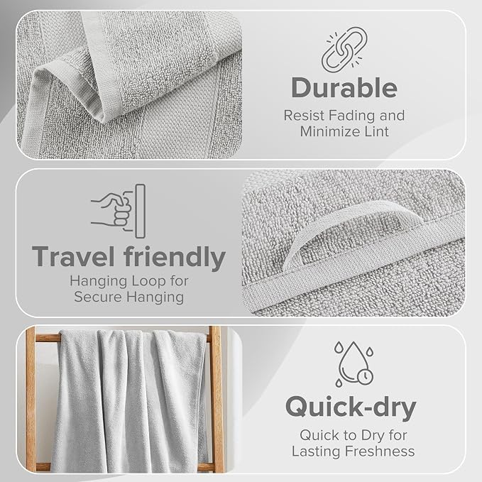 Comfort Spaces Turkish Bathroom Towel Set 6 Piece Luxury Bath Towel Set 2 Hand - Image 6