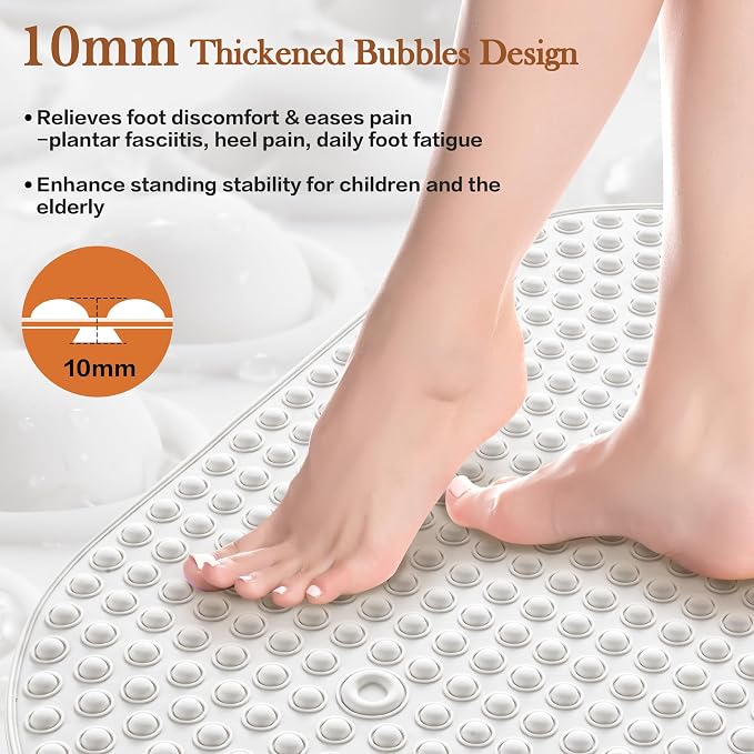 Silicone Bath Mat for Tub Non Slip, Bubble Massage Anti Slip Shower Mat - Image 4