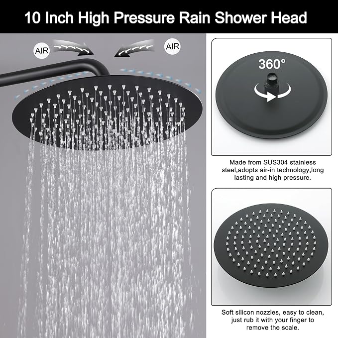 RBROHANT Freestanding Outdoor Shower Black, Height Adjustable Outside Showers - Image 5