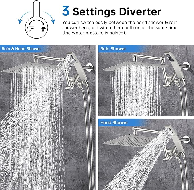 G-Promise All Metal 12 Inches Rainfall Shower Head - Image 2