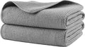 POLYTE 380 GSM Microfiber Oversize Quick Dry Lint Free Waffle Bath Towel by Polyte