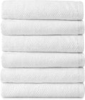 Welhome Franklin Premium 6 Pack Hand Towels Popcorn Textured White Bathroom by WelhomeByWelspun