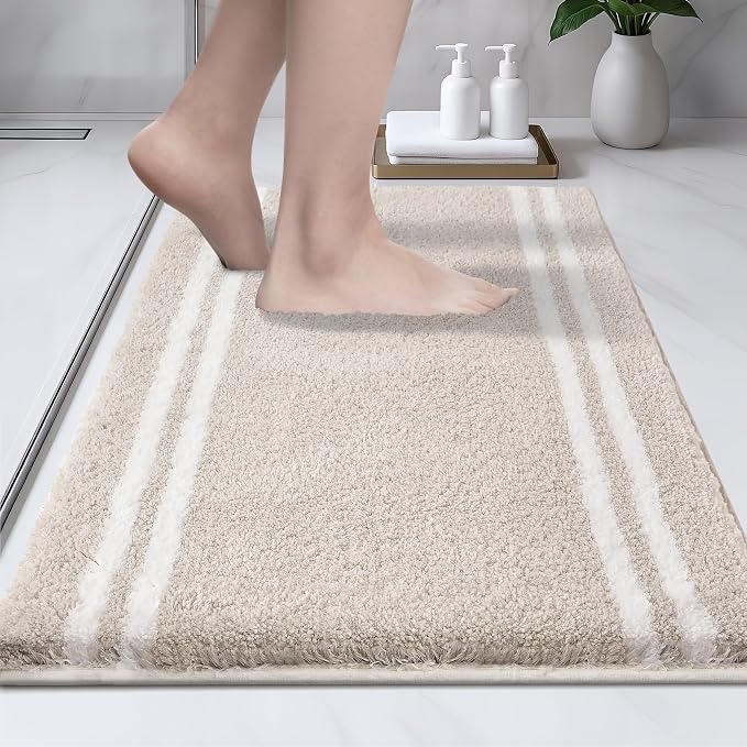 PURRUGS Bathroom Rug Non-Slip Machine Washable 20" x 30", Super Absorbent and by PURRUGS