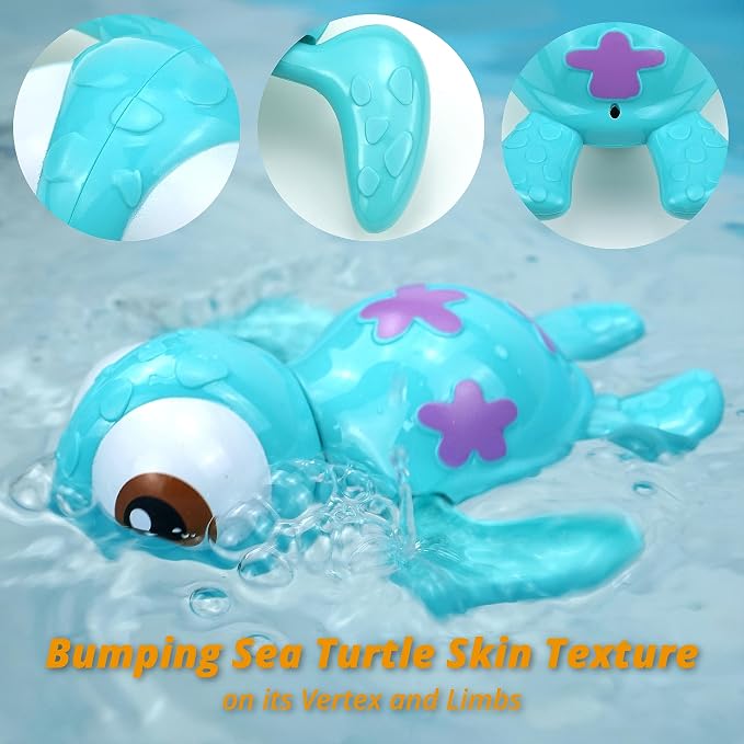 DUCKBOXX XX Wind-up Swimming Sea Turtles Bath Toy, No Battery Mold-Free - Image 4