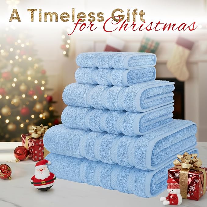 American Soft Linen Luxury 6 Piece Towel Set, 2 Bath Towels 2 Hand Towel 2 - Image 2