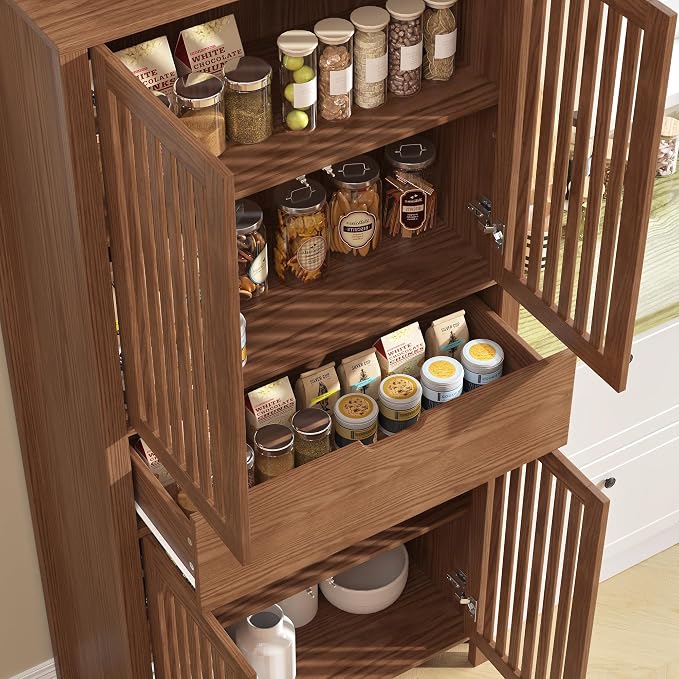 69" Tall Farmhouse Storage Cabinet - Image 8