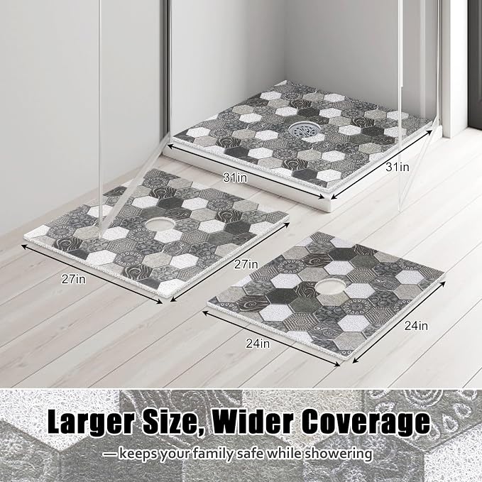 Square Shower Mat Non Slip: 27x27 Inch Extra Large Shower Floor Mat - Image 7