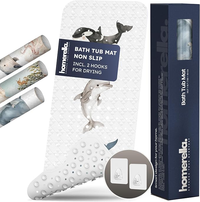 Homerella Baby Bath Tub Mat | Anti Mold Mildew Resistant Non Slip Kids and by Homerella