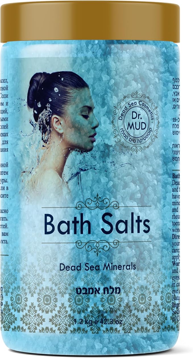 Natural Dead Sea Salt 100% Mineral-Rich Bath Soak, More Minerals Than Epsom Salt by DrMuddeadseacosmetics