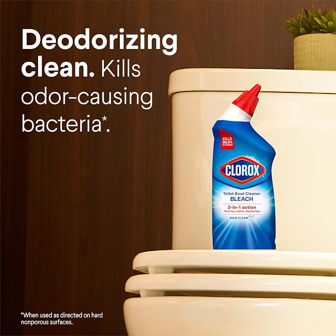 Clorox Toilet Bowl Cleaner Bleach, Rain Clean, 24 Fluid Ounces - Image 5