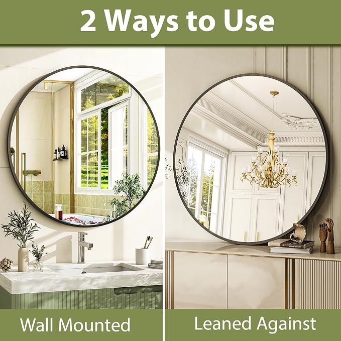 24 Inch Round Bathroom Mirror - Image 5