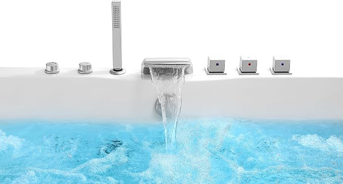 Empava 59 in. Acrylic Alcove Whirlpool Bathtub - Image 12