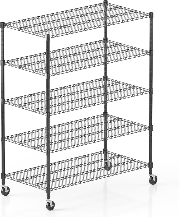 Homdox Heavy Duty Storage Shelves, 5 Tier Wire Shelving Unit - Image 9