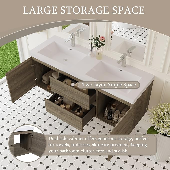 60" Floating Bathroom Vanity - Image 3