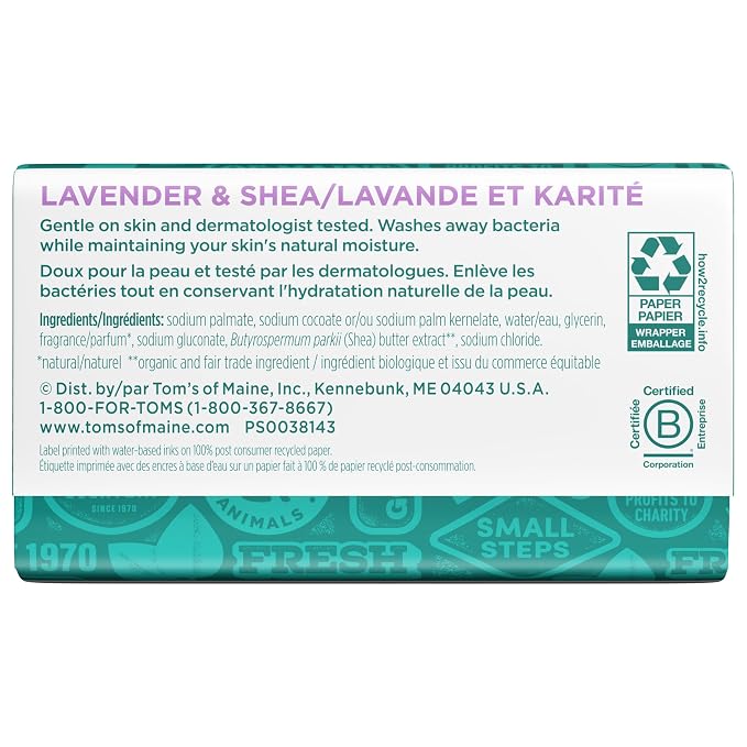 Tom's of Maine Natural Beauty Bar Soap, Lavender & Shea - Image 9