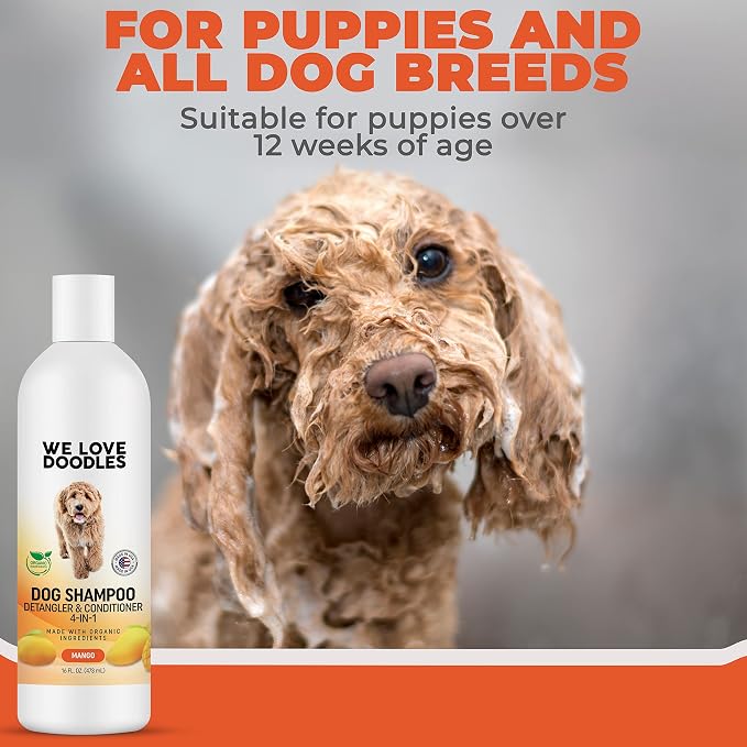 We Love Doodles Pet Rubber Bath Brush and Dog Shampoo - Image 8