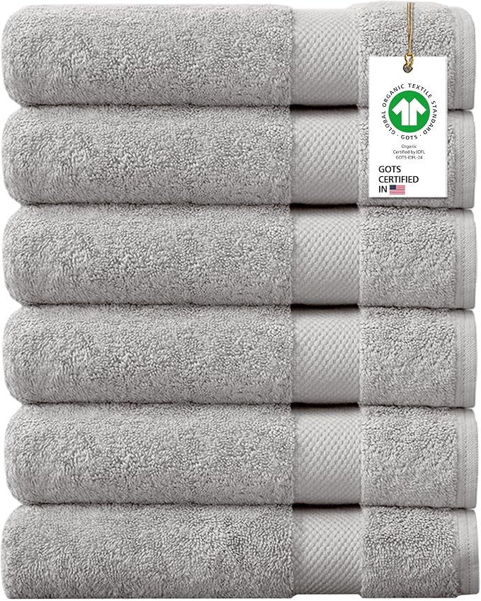 Delara 100% Organic Cotton Towels 650 GSM Plush Feather Touch Quick Dry Hand by Delara