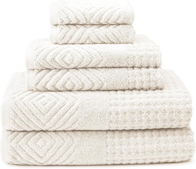 Texere 100% Organic Cotton Jacquard 650 GSM Premium Bath Towel Set by TexereSilk