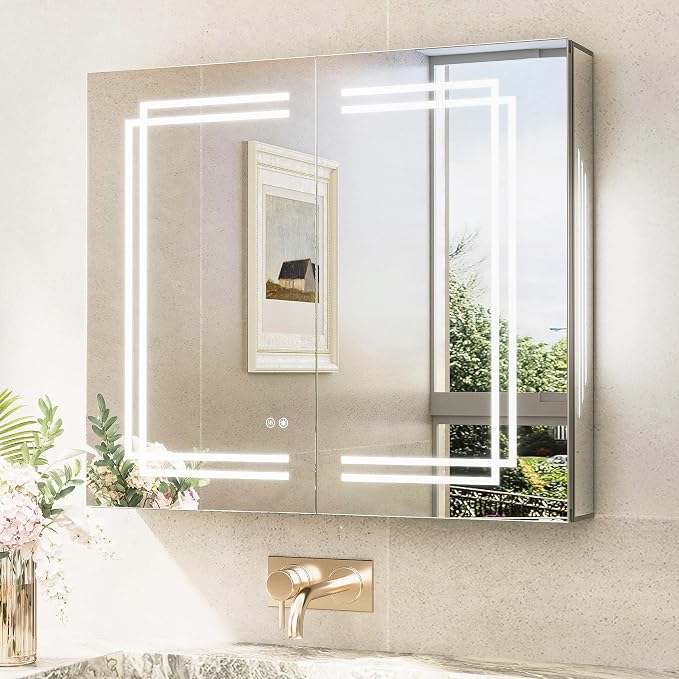 TokeShimi 30x26 Bathroom Mirror Medicine Cabinet by RefinedBathroomAccessories