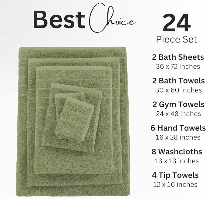 Casa Platino 100% Mercerized Cotton Bathroom Towel Set - Image 4