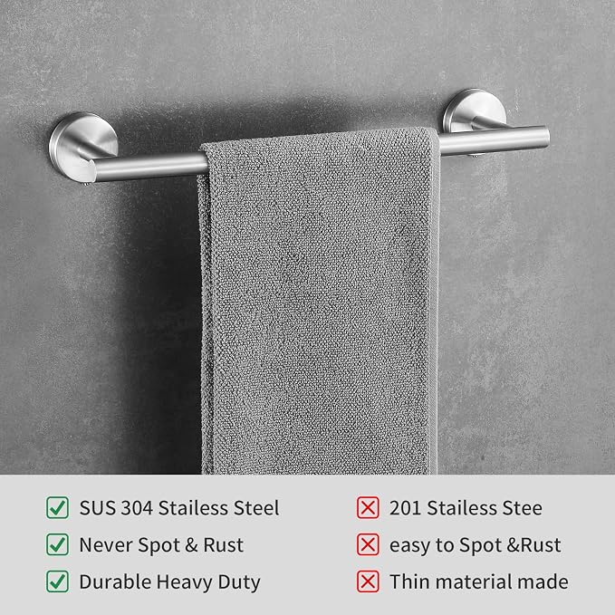 Bathroom Hardware Set 10 Pieces, Stainless Steel Towel Bar Set Includes 16 inch - Image 5