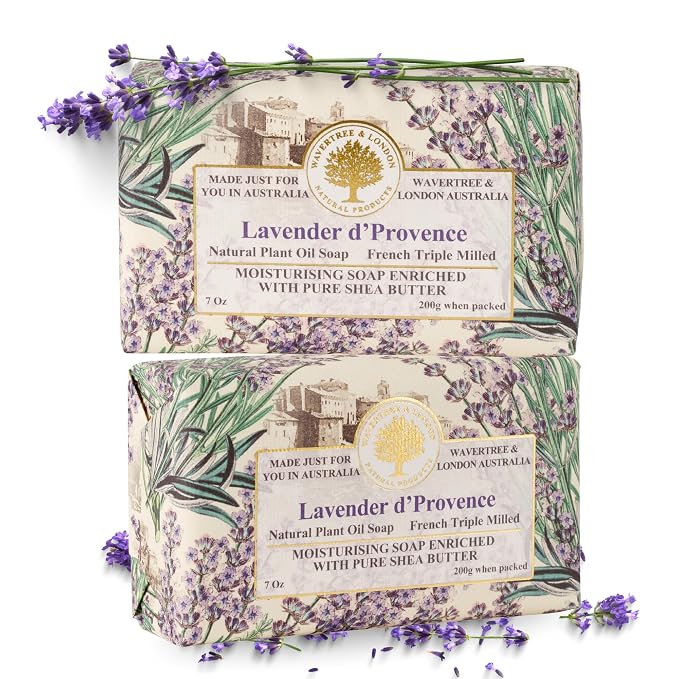 Wavertree & London Lavender Scented Natural Soap Bars, 7oz Moisturizing French by AustralianNaturalSoap
