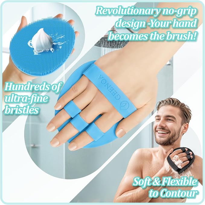 Soft Silicone Bath Gloves 2PCS, 360° Anti-slip & Enlarged Silicone Body Scrubber - Image 5