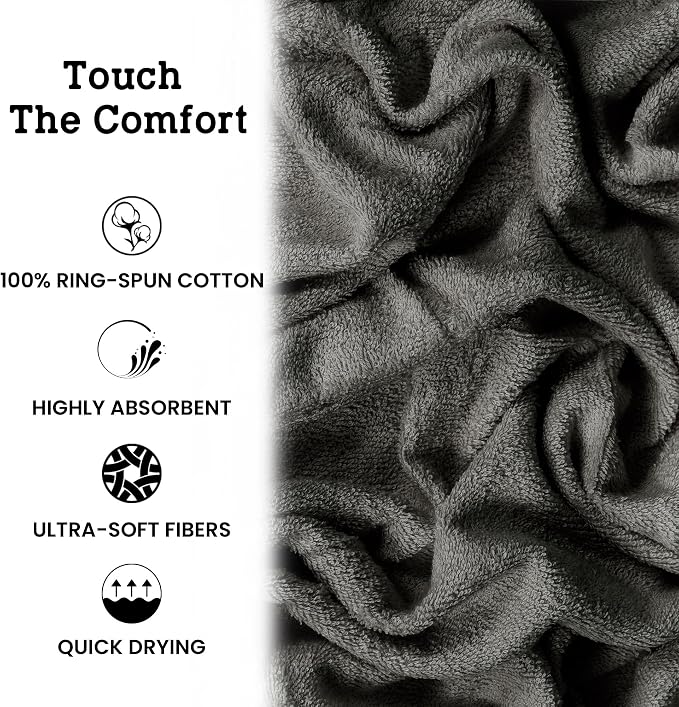 Casa Lino Silver Grey Bath Towels Set of 4 - Image 6