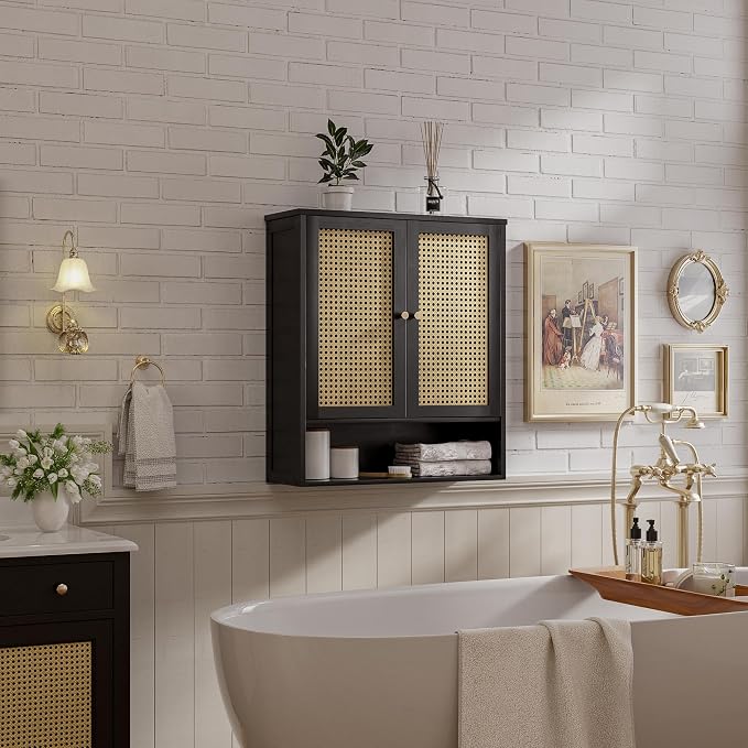 Bathroom Wall Cabinet, Bamboo Over-The-Toilet Storage Organizer - Image 8