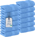 DAN RIVER 12-Pack Premium 100% Cotton Medium Blue Face Towels – Reusable Face by DanRiver