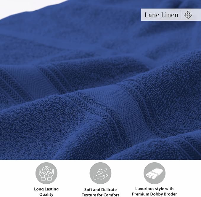 LANE LINEN 100% Cotton 4 Pack Bath Towels - Image 7