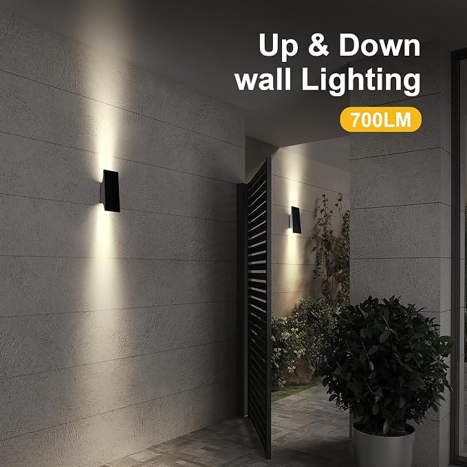 Solar Outdoor Lights, 3000K 700LM Solar Wall Lights Outdoor Up and Down - Image 6