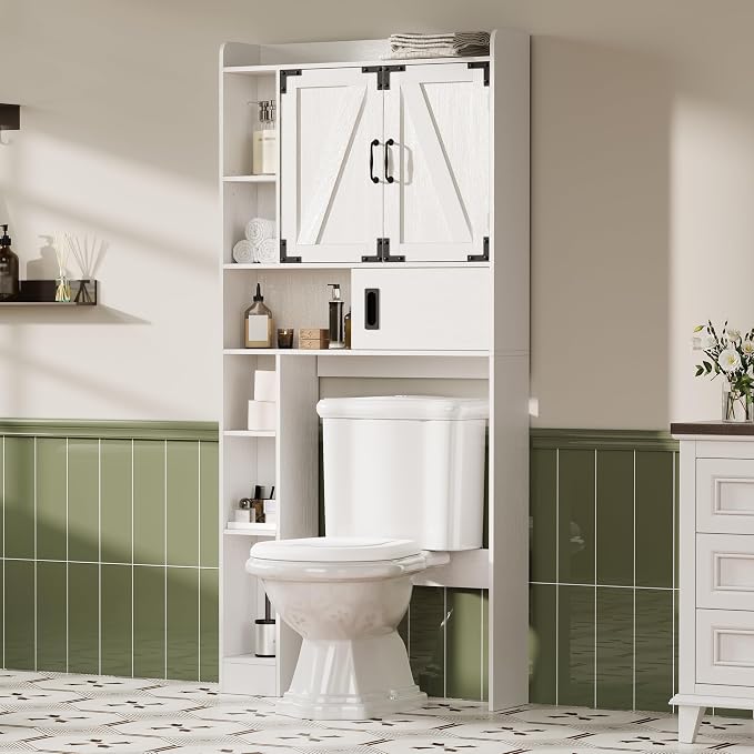 ChooChoo Over The Toilet Storage Cabinet, Farmhouse Bathroom Storage Cabinet by ChooChoo