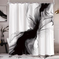 Cinbloo Black and White Shower Curtain 60Wx72H Abstract Bathroom Decor by Cinbloo