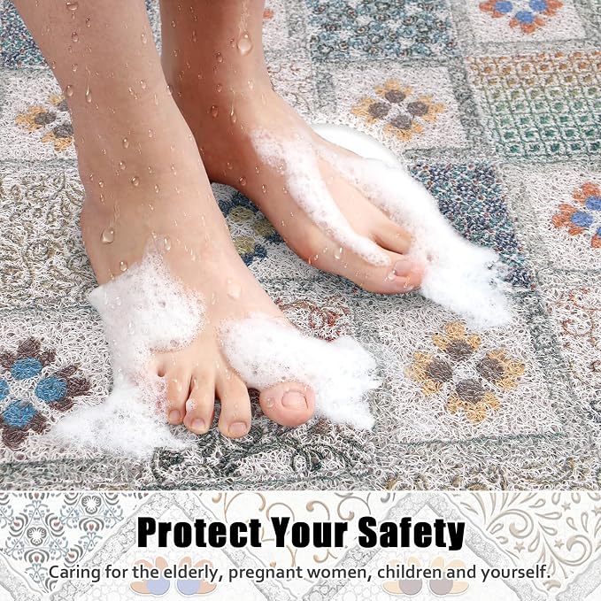 Square Shower Mat Non Slip: 27x27 Inch Extra Large Shower Floor Mat - Image 6
