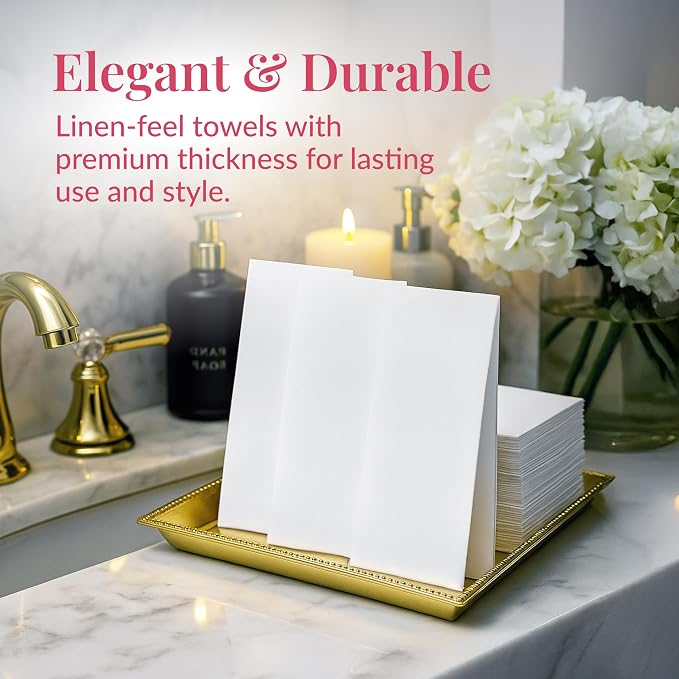 Prestee 100 Linen Feel Disposable Paper Towels - Image 2