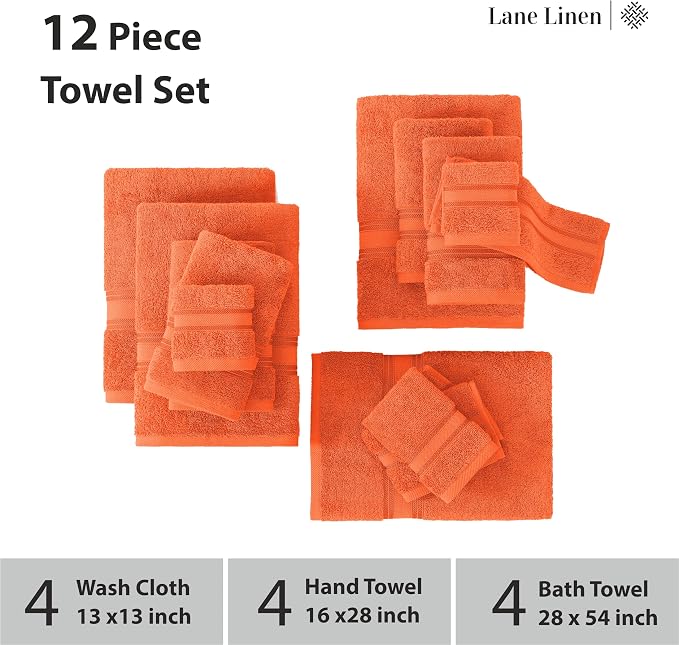 LANE LINEN Luxury 12 Piece Bath Towel Set - Image 3
