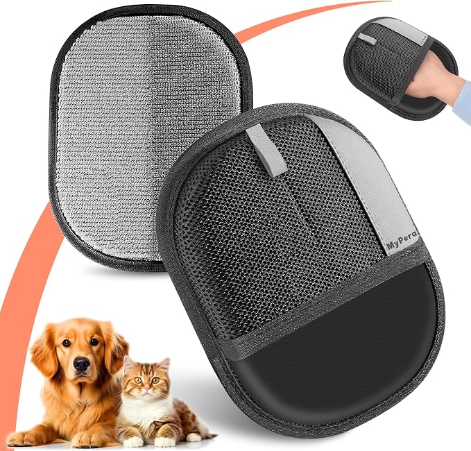 Pet Hair Remover Gloves for Cats & Dogs, Electrostatic Pet Hair Removal Gloves by MyPera