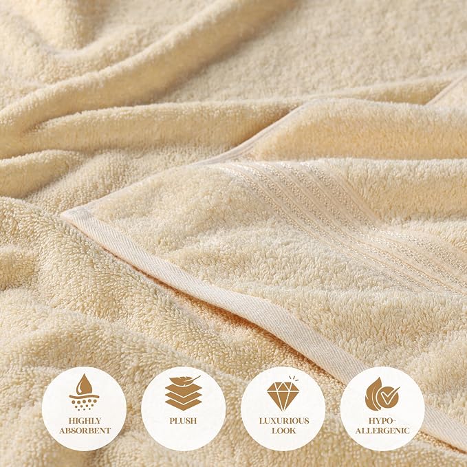 Superior Egyptian Cotton 2-Piece Bath Sheet Towel Set, Oversized Body Towels - Image 8
