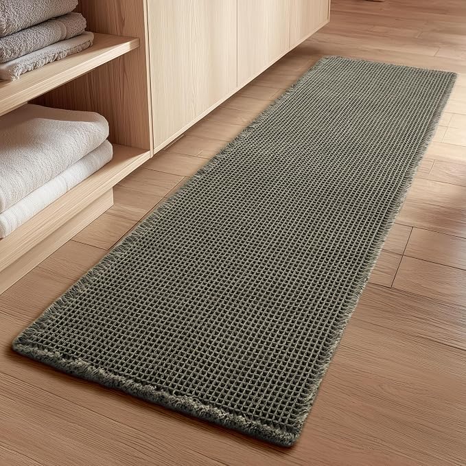 GRANNY SAYS Waffle Bathroom Runner Rugs 71" x 24" Non Slip Washable, Extra Soft by GRANNYSAYS